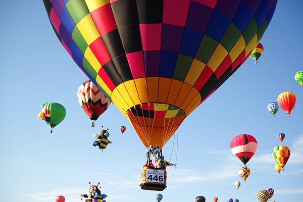 A HOT AIR BALLOON RIDE OVER THE DESERT